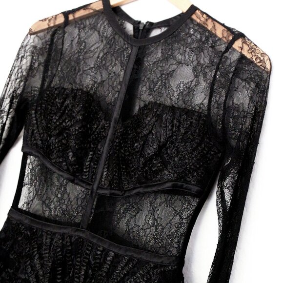 NEW Alexis Adal Dress S Black Sheer Lace Dark Romantic Whimsigoth Fairy $715 - Picture 6 of 16